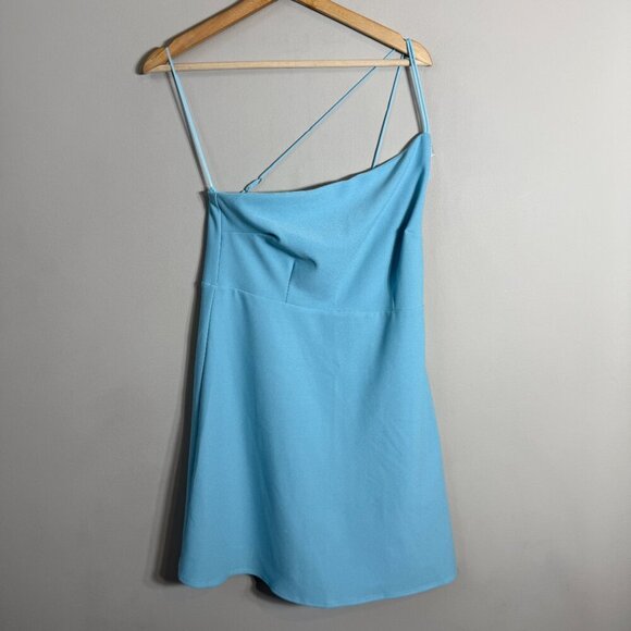 Abercrombie & Fitch One Shoulder Mini Dress Skort Women's Medium Tall Blue NWOT - Picture 6 of 16